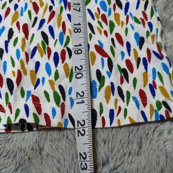 NEW A.P.C. Colorful White Drop Print "Paloma" Top Short Sleeve Shirt XS Size 34 - Picture 6 of 7